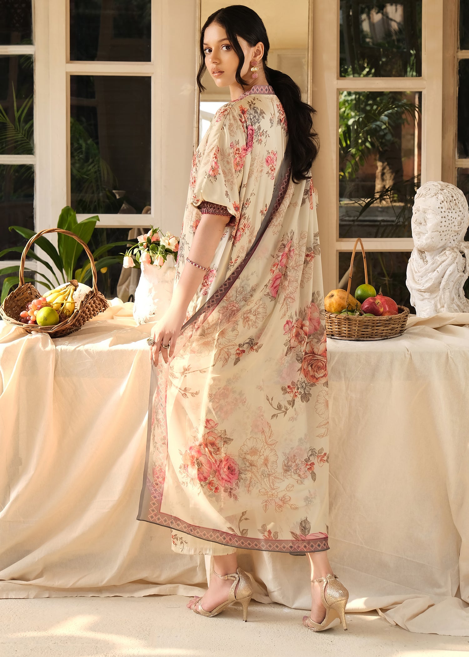 Floral Silk Suit