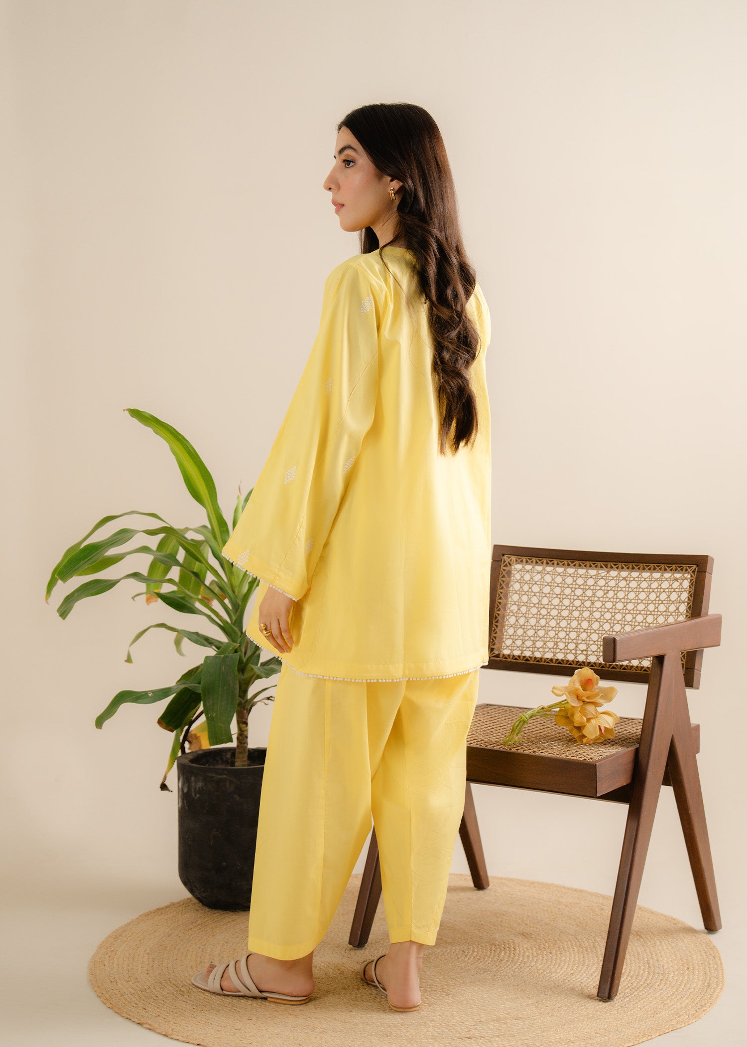 Yellow Embroidered Suit