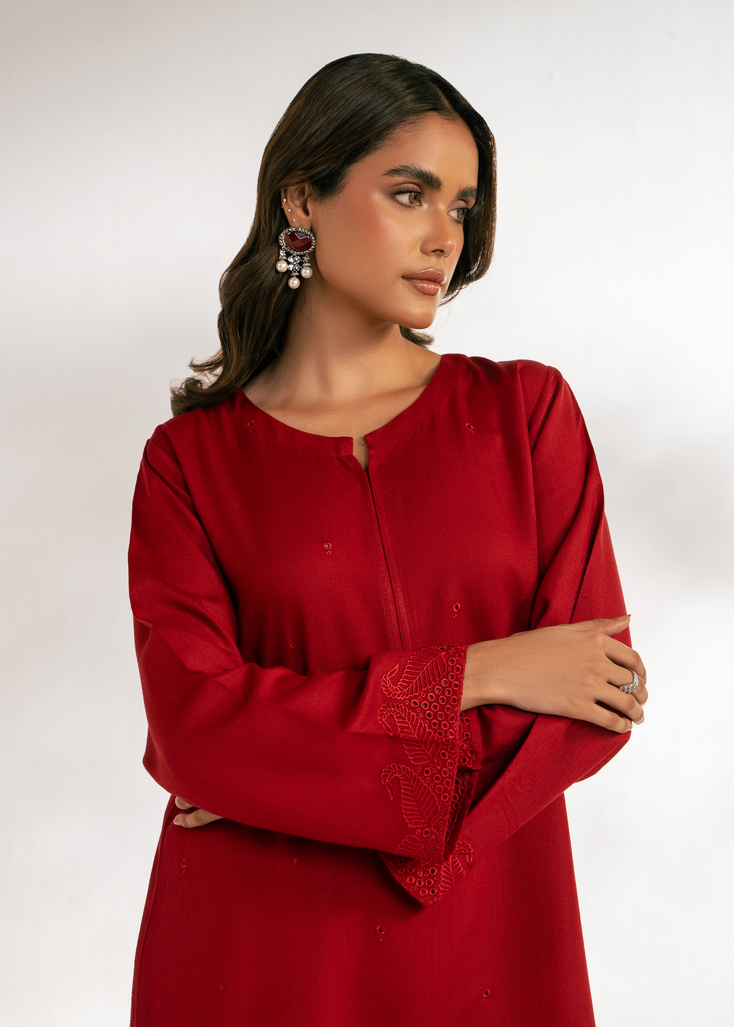 Red Embroidered Suit