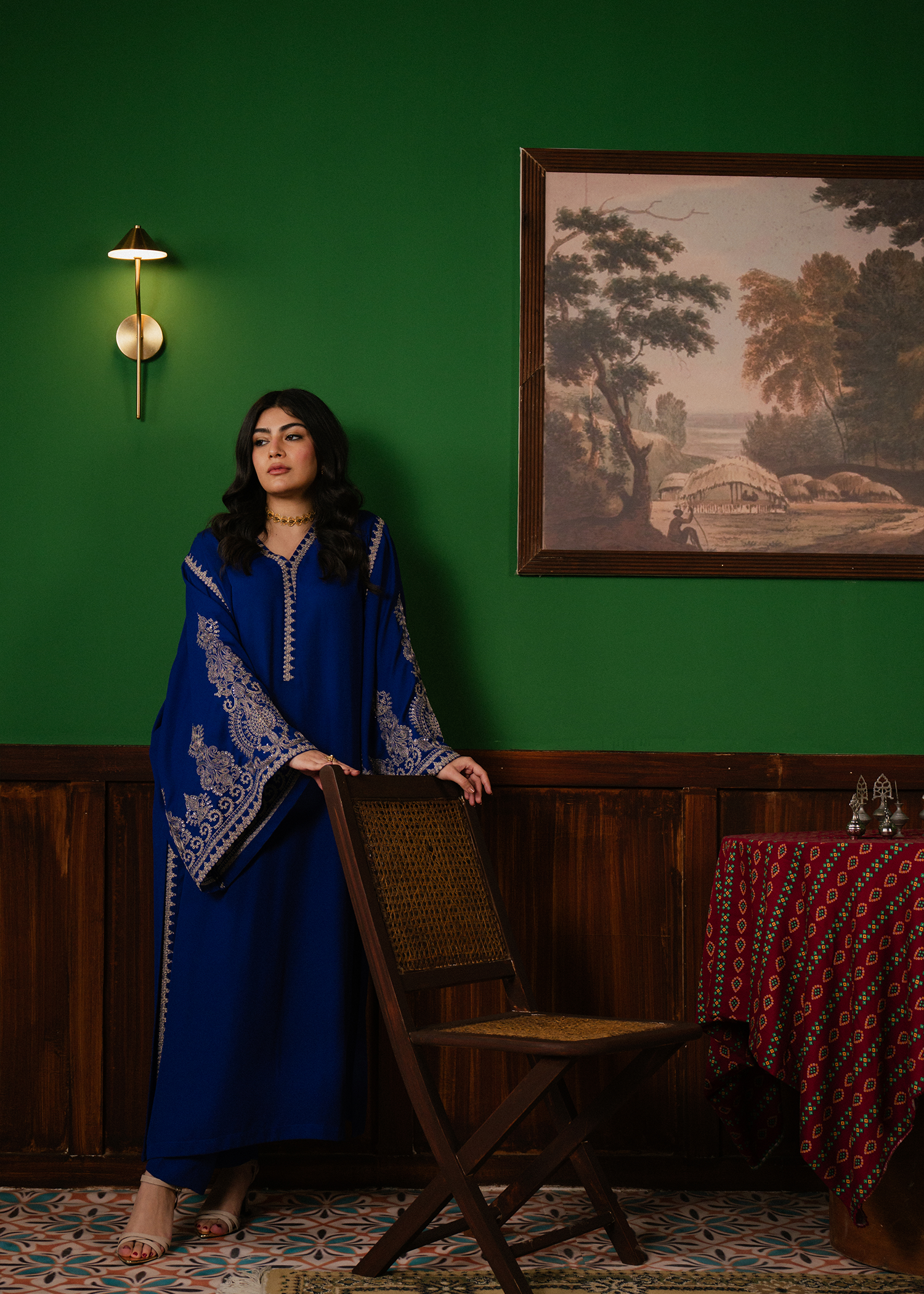 Royal Blue Embroidered Kaftan