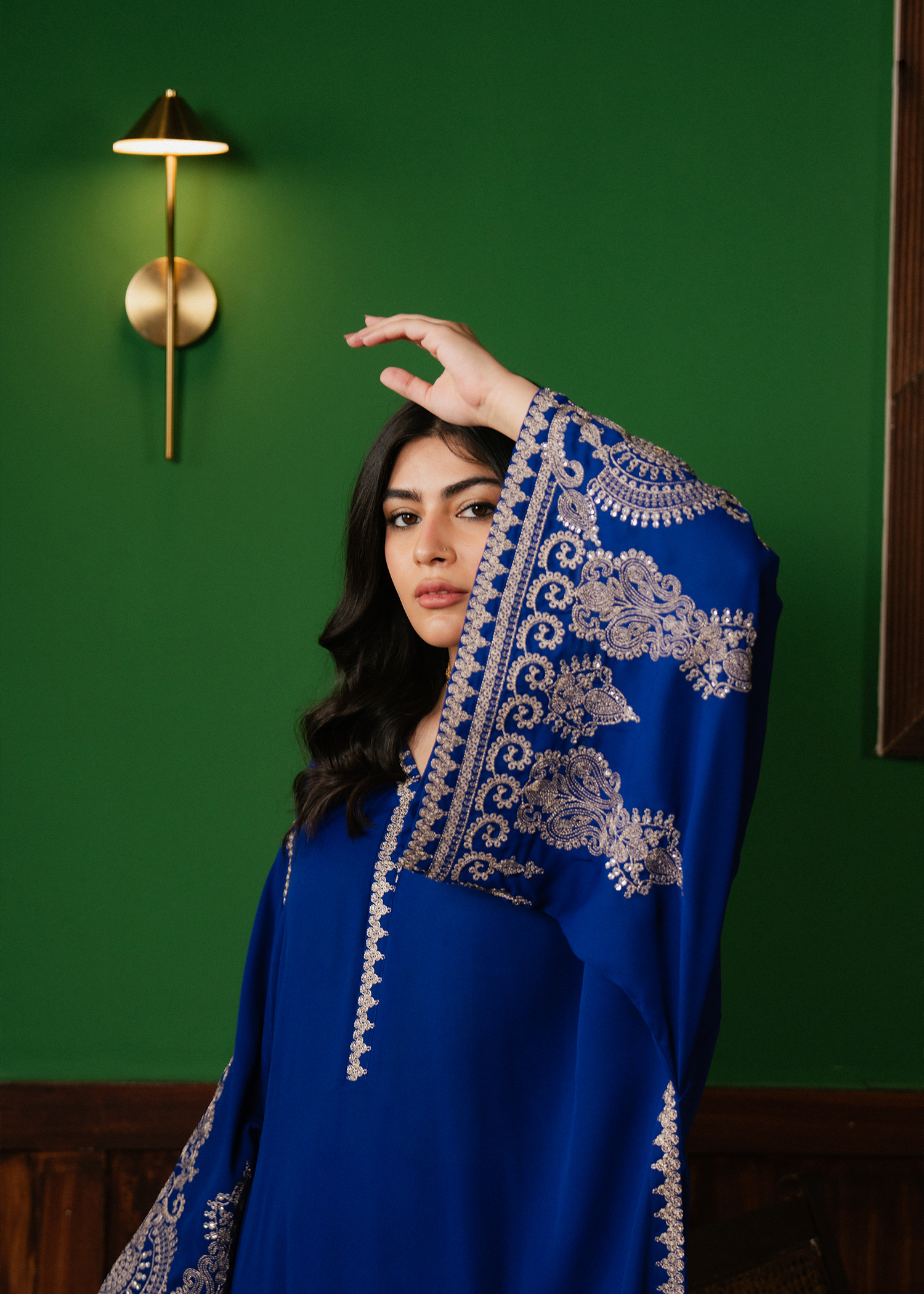 Royal Blue Embroidered Kaftan