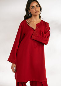 Red Embroidered Suit