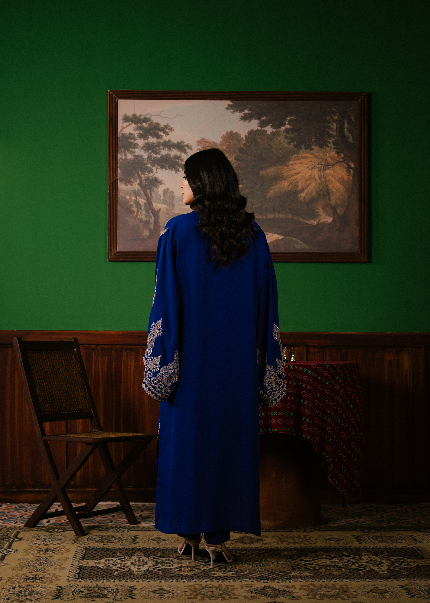 Royal Blue Embroidered Kaftan