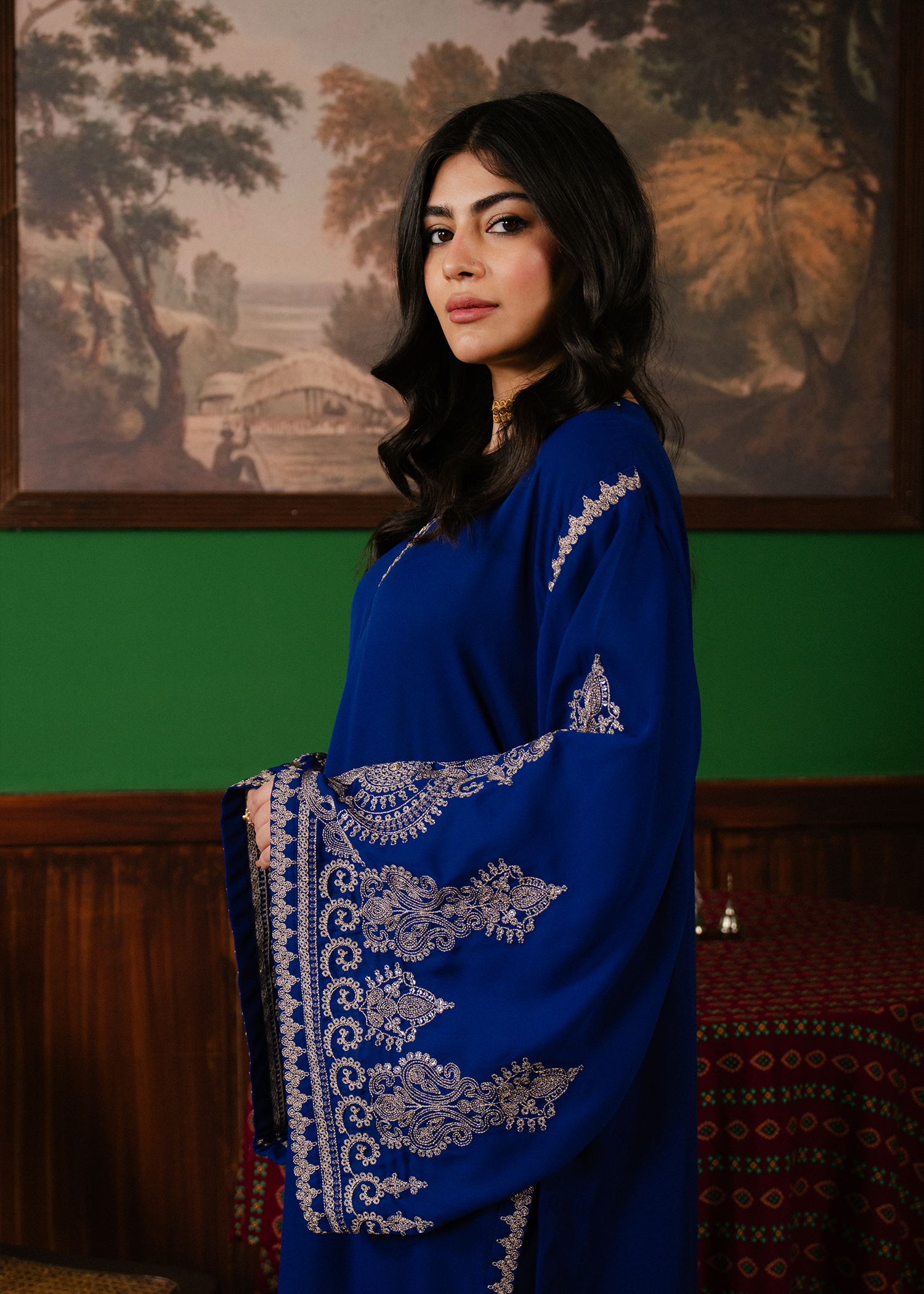 Royal Blue Embroidered Kaftan