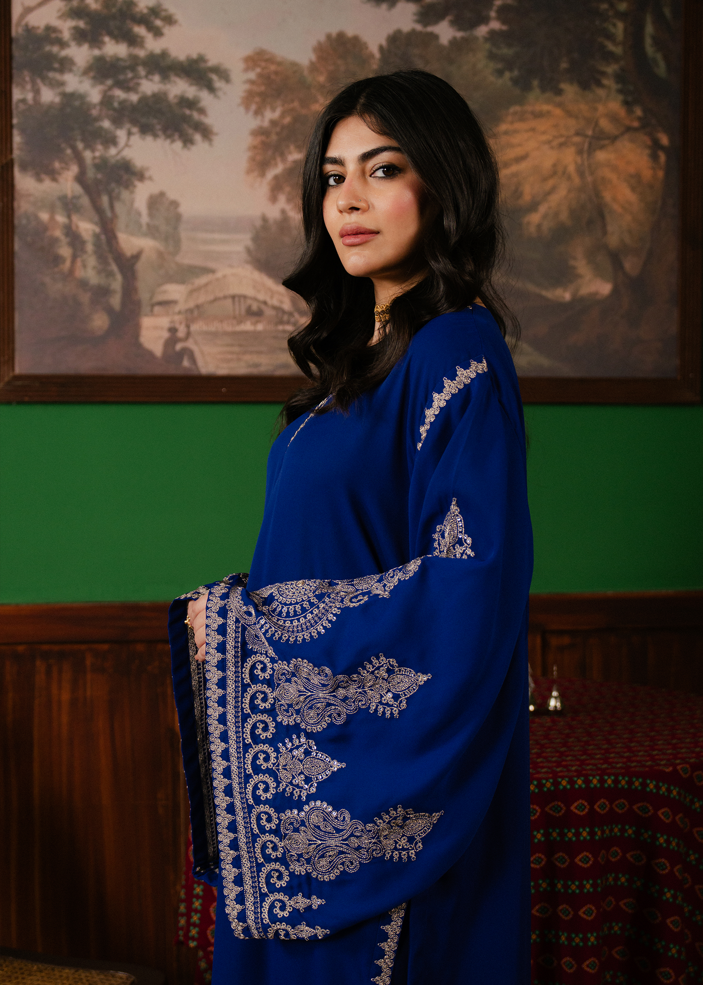 embroidered kaftan dress