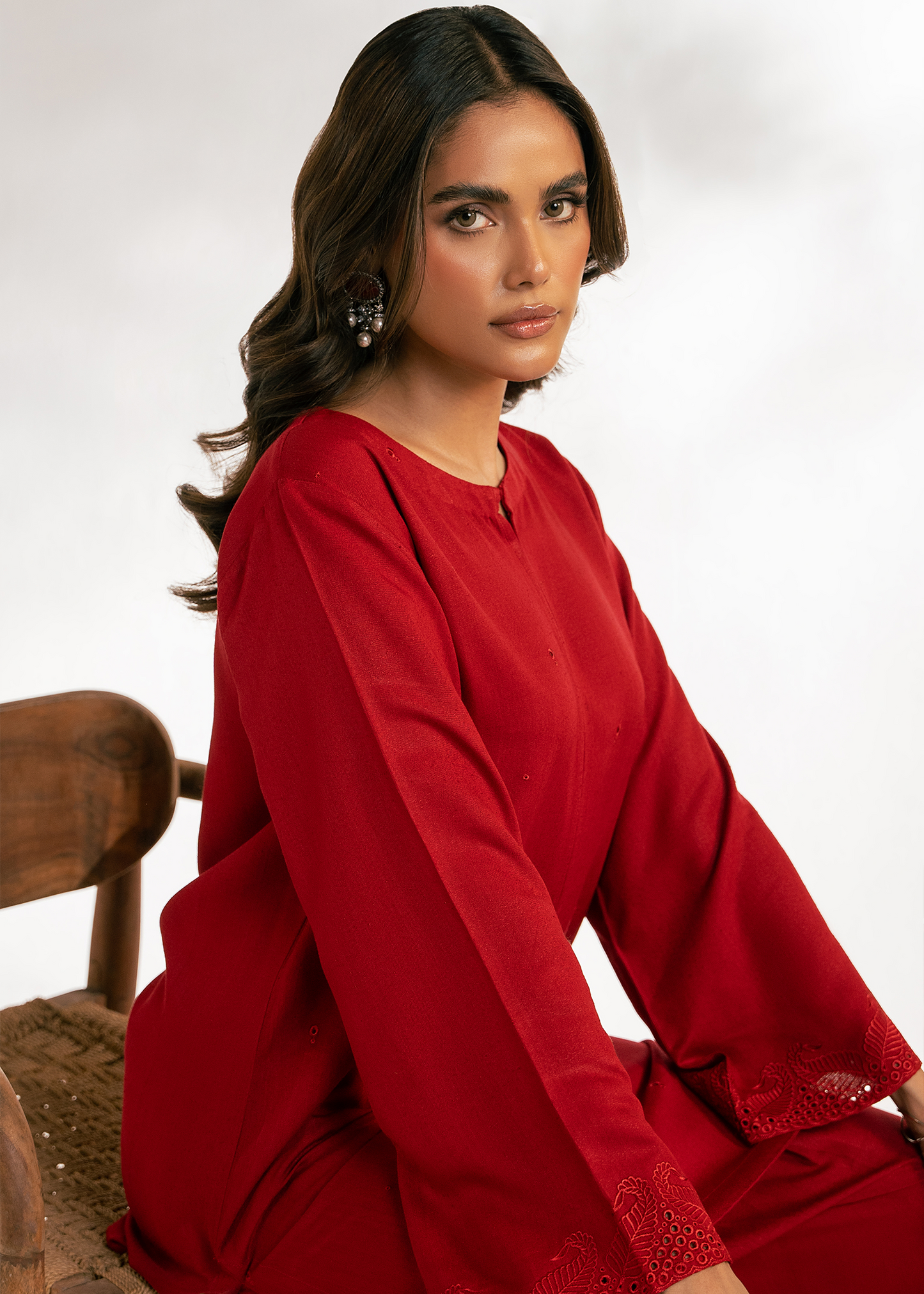 Red Embroidered Suit