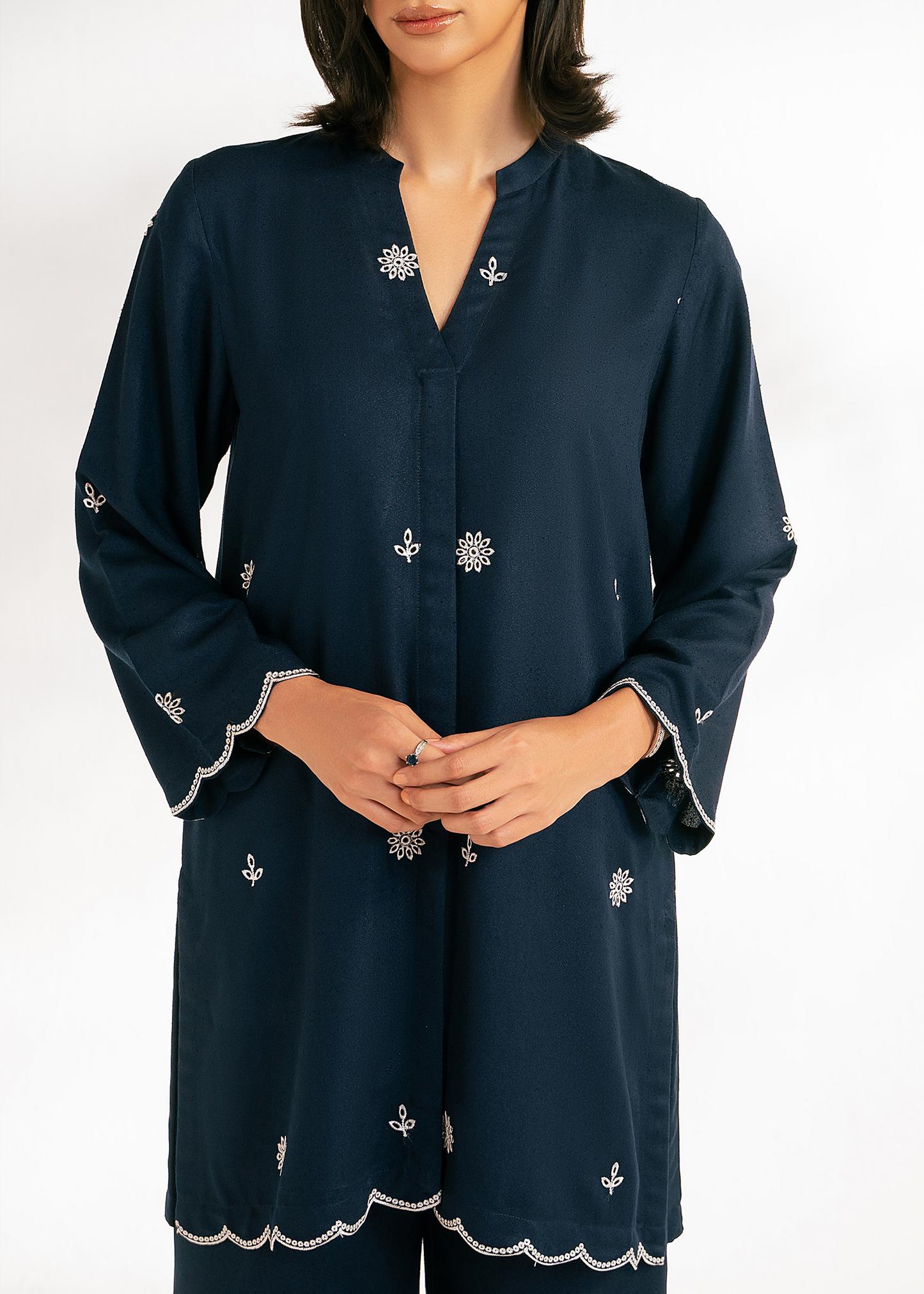 Blue Embroidered Suit
