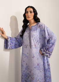 Lavender Printed Embroidered Shirt