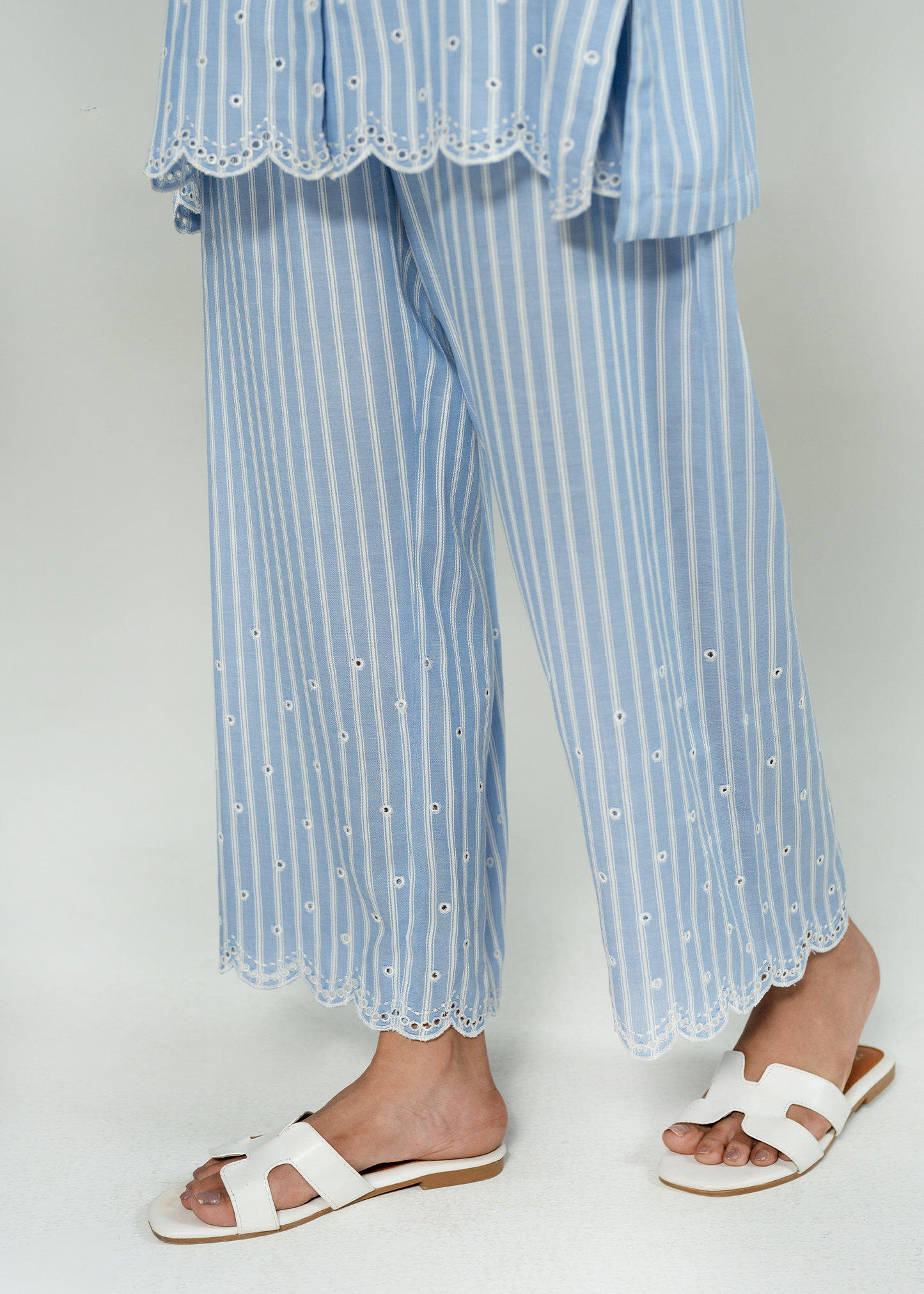 Blue Embroidered Co Ord