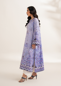 Lavender Printed Embroidered Shirt