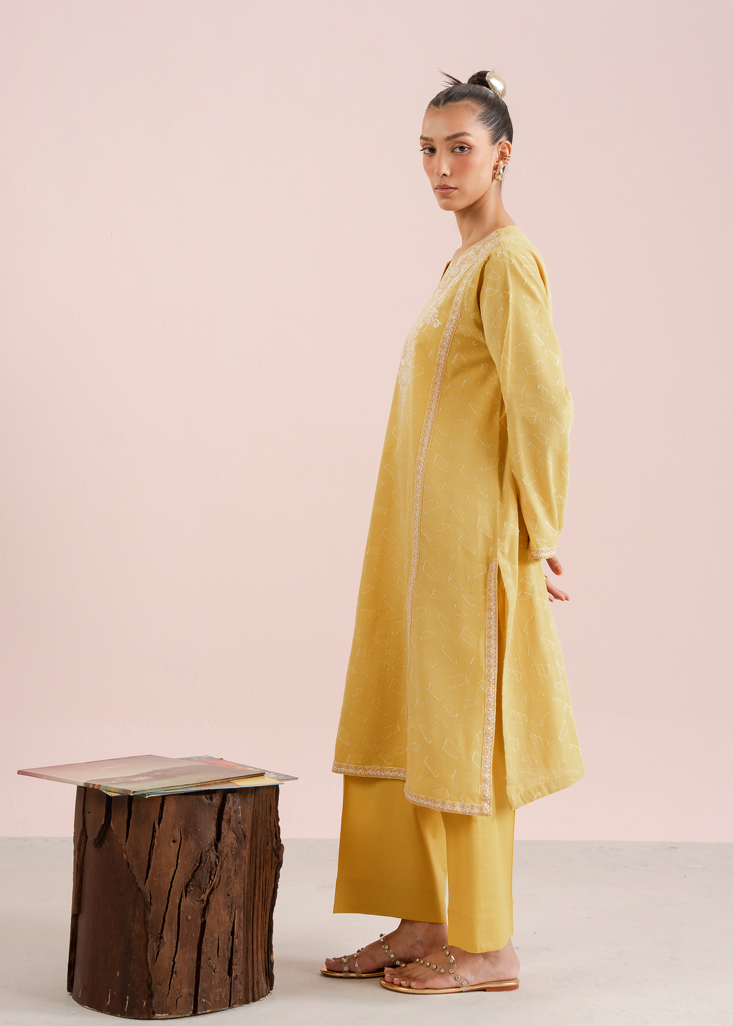 Mustard Embroidered Suit