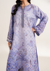 Lavender Printed Embroidered Shirt