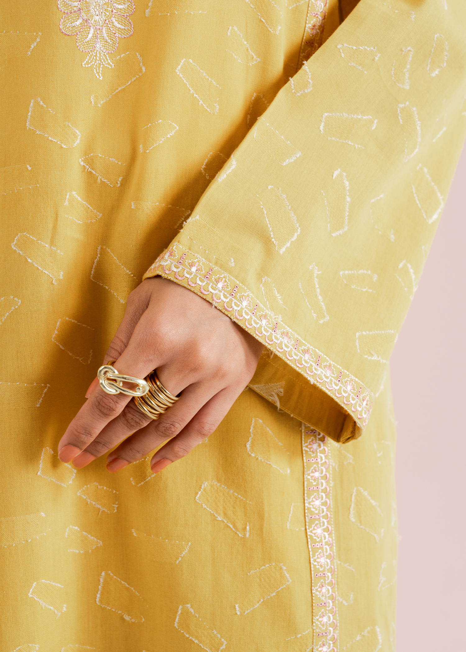 Mustard Embroidered Suit