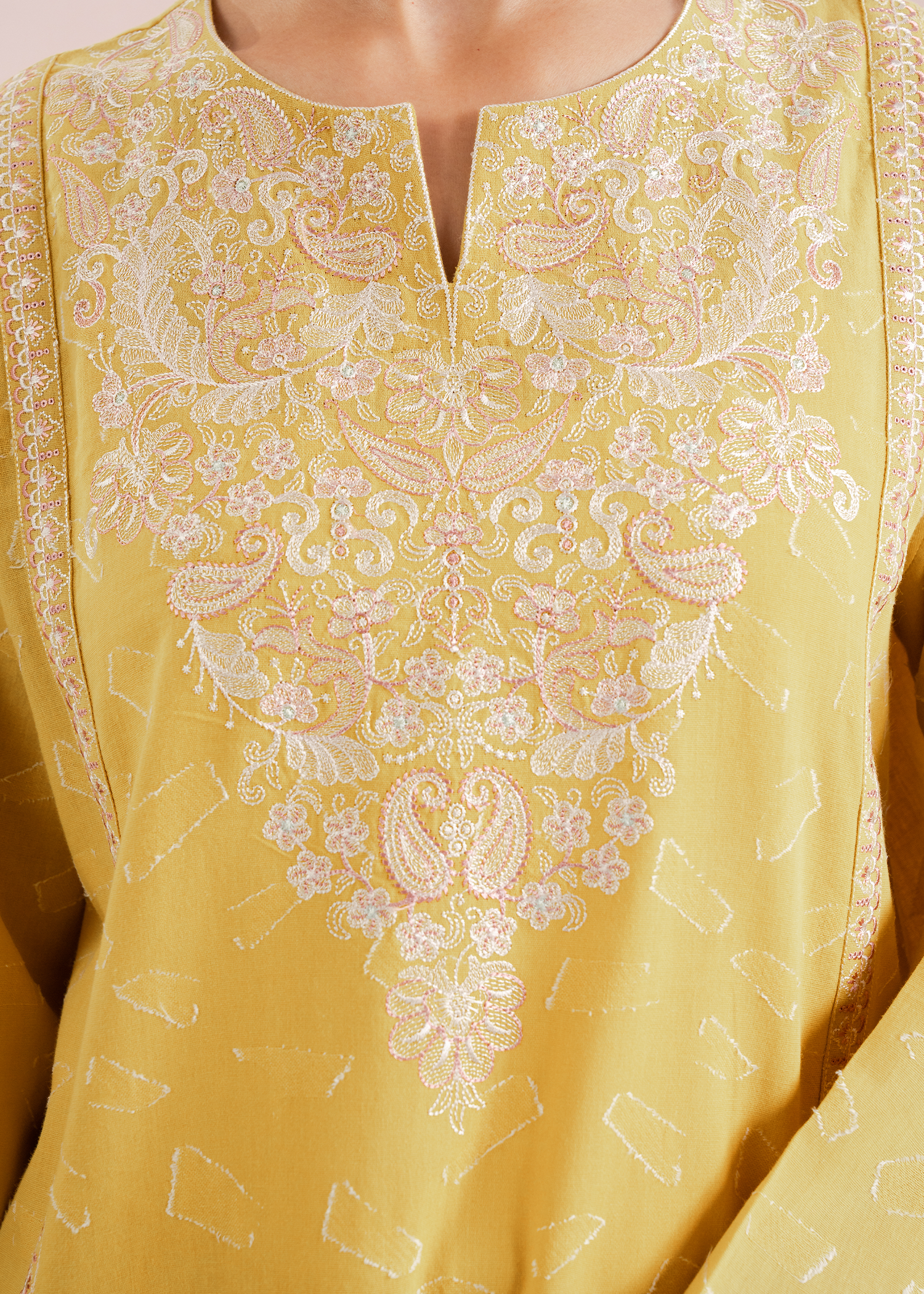 Mustard Embroidered Suit