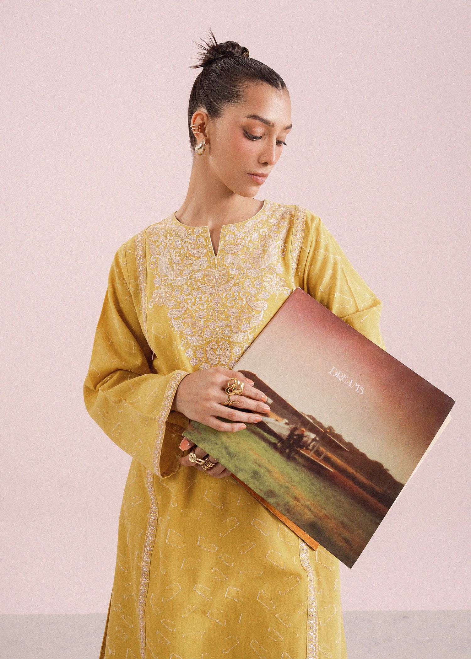 Mustard Embroidered Suit