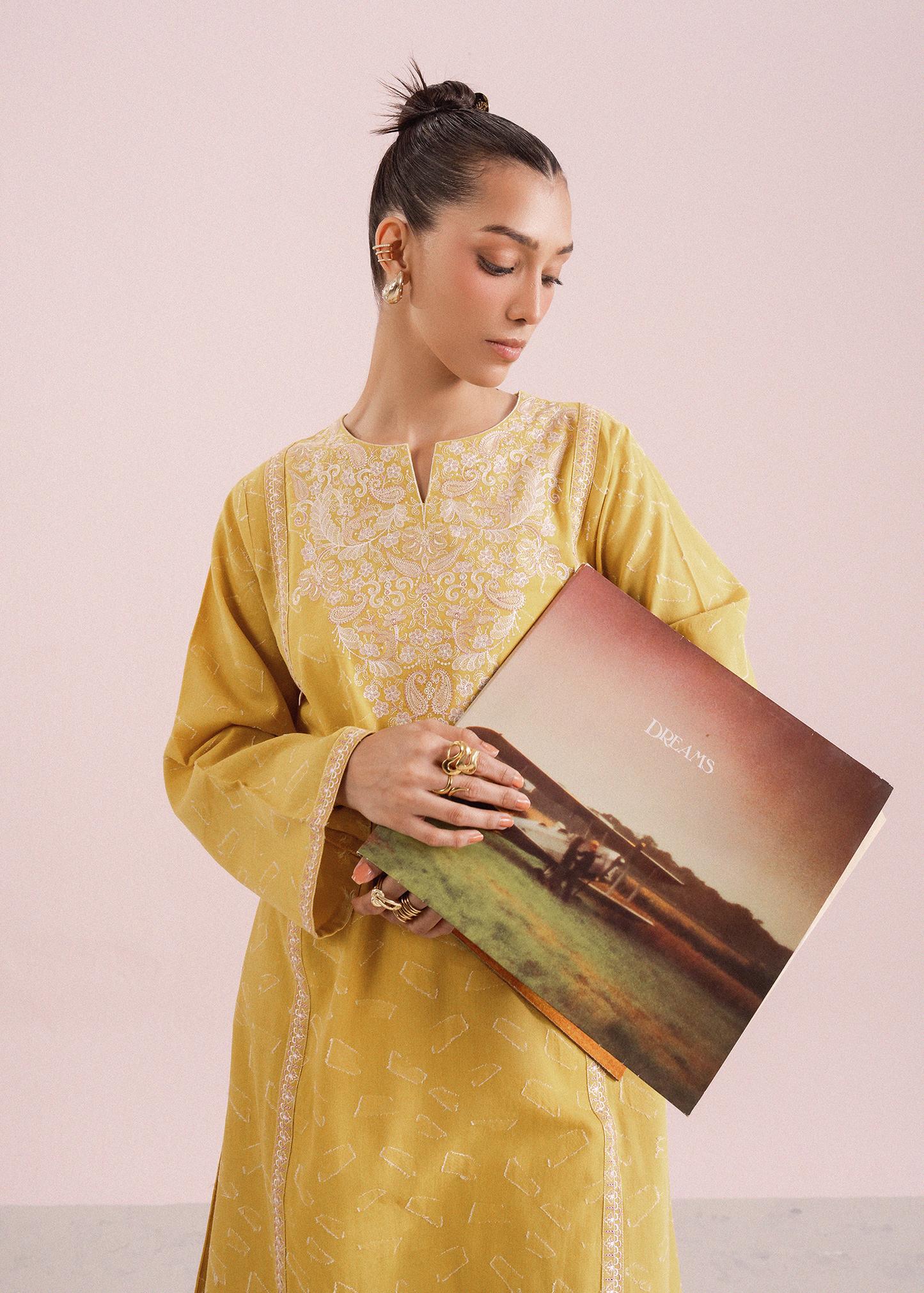 Mustard Embroidered Suit