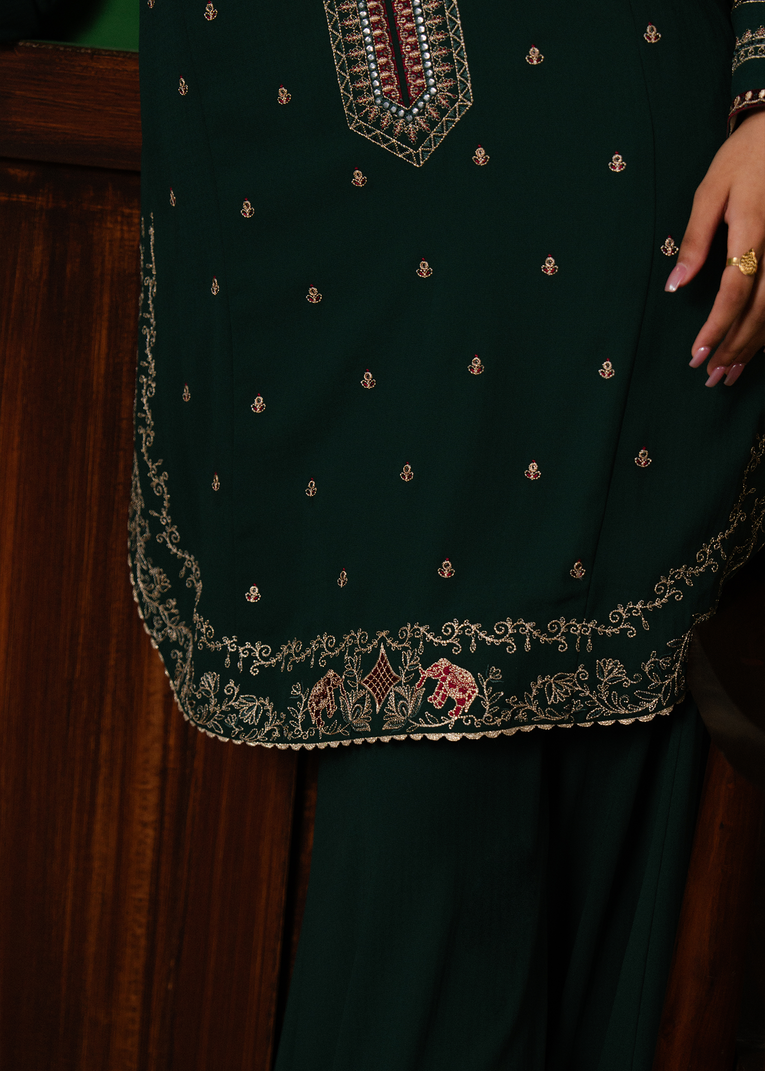 Emerald Green Embroidered Suit