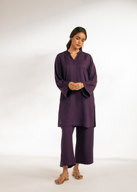 Purple Embroidered Suit