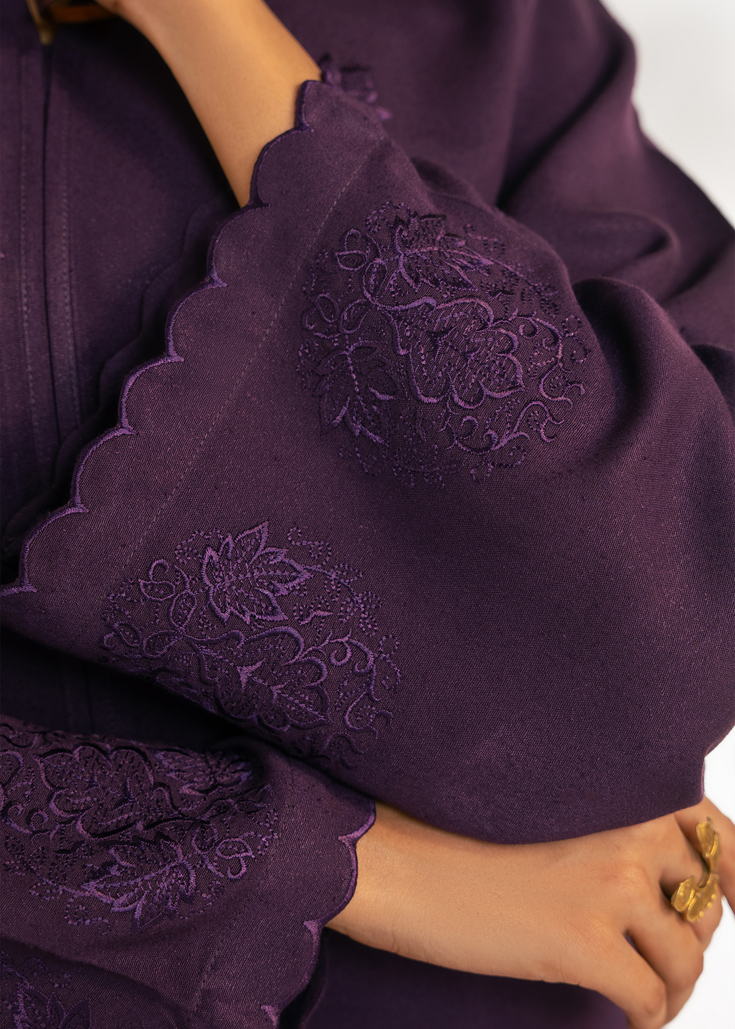 Purple Embroidered Suit
