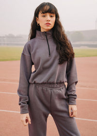 Dark Grey Cropped Sweatshirt
