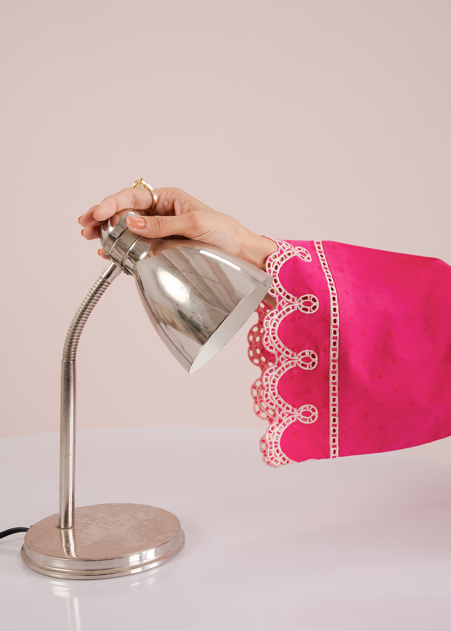 Shocking Pink Embroidered Co-ord