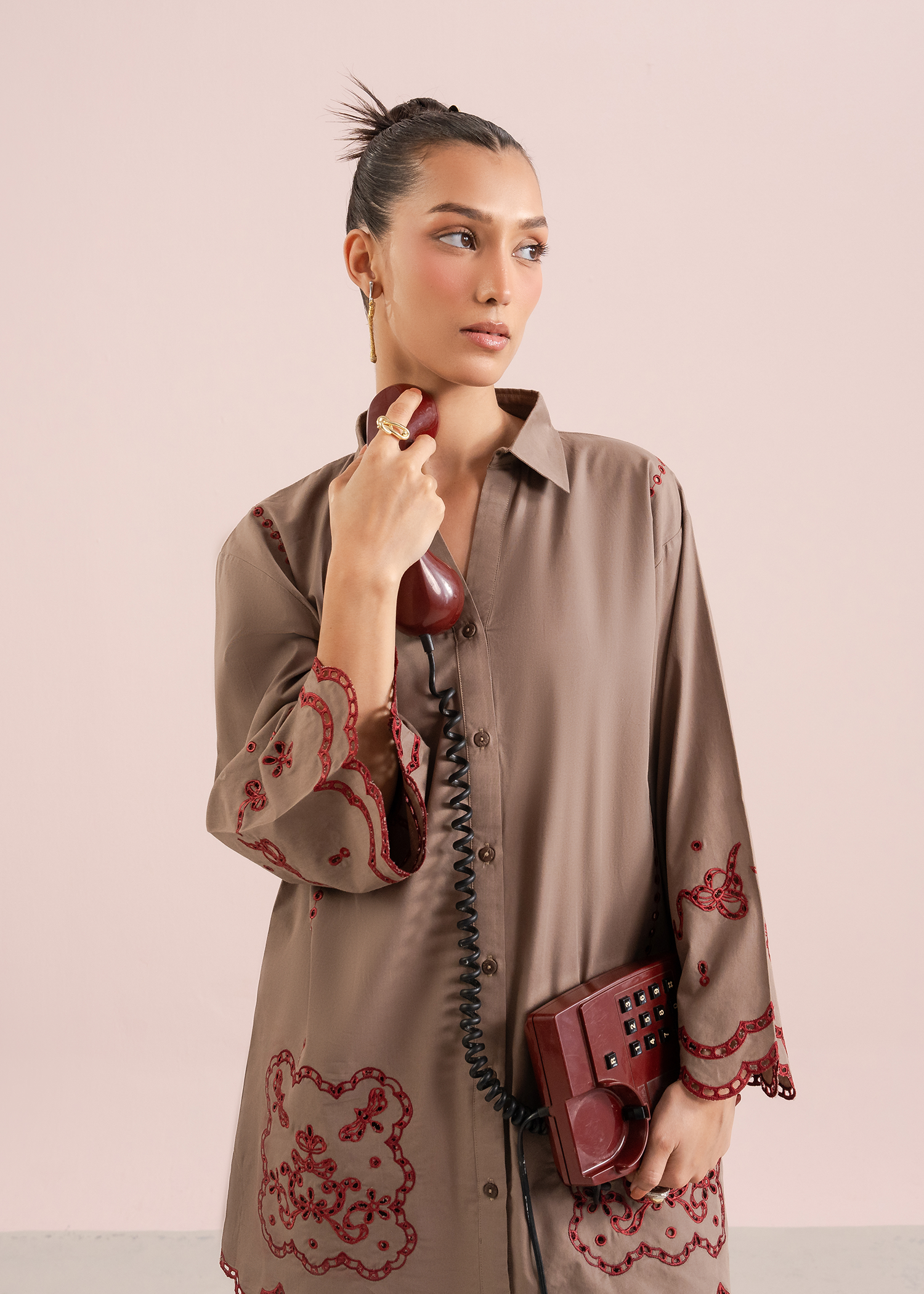 Mocha Embroidered Co-ord