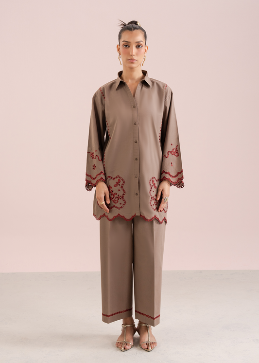 Mocha Embroidered Co-ord