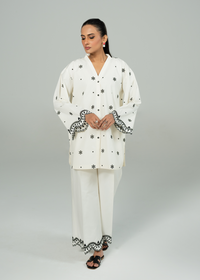 White Embroidered Co-ord