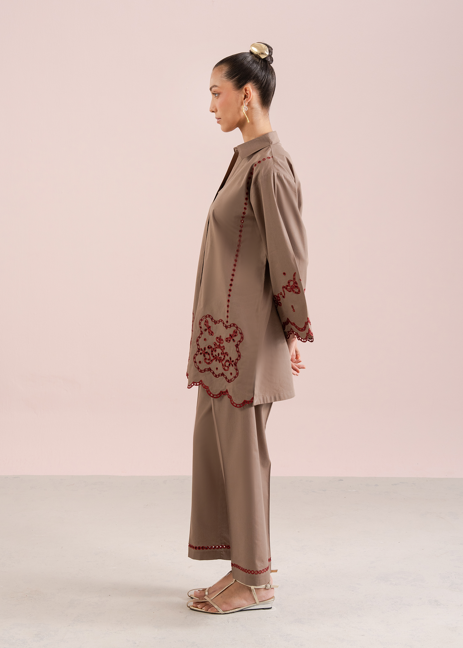 Mocha Embroidered Co-ord