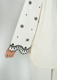 White Embroidered Co-ord