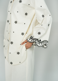 White Embroidered Co-ord
