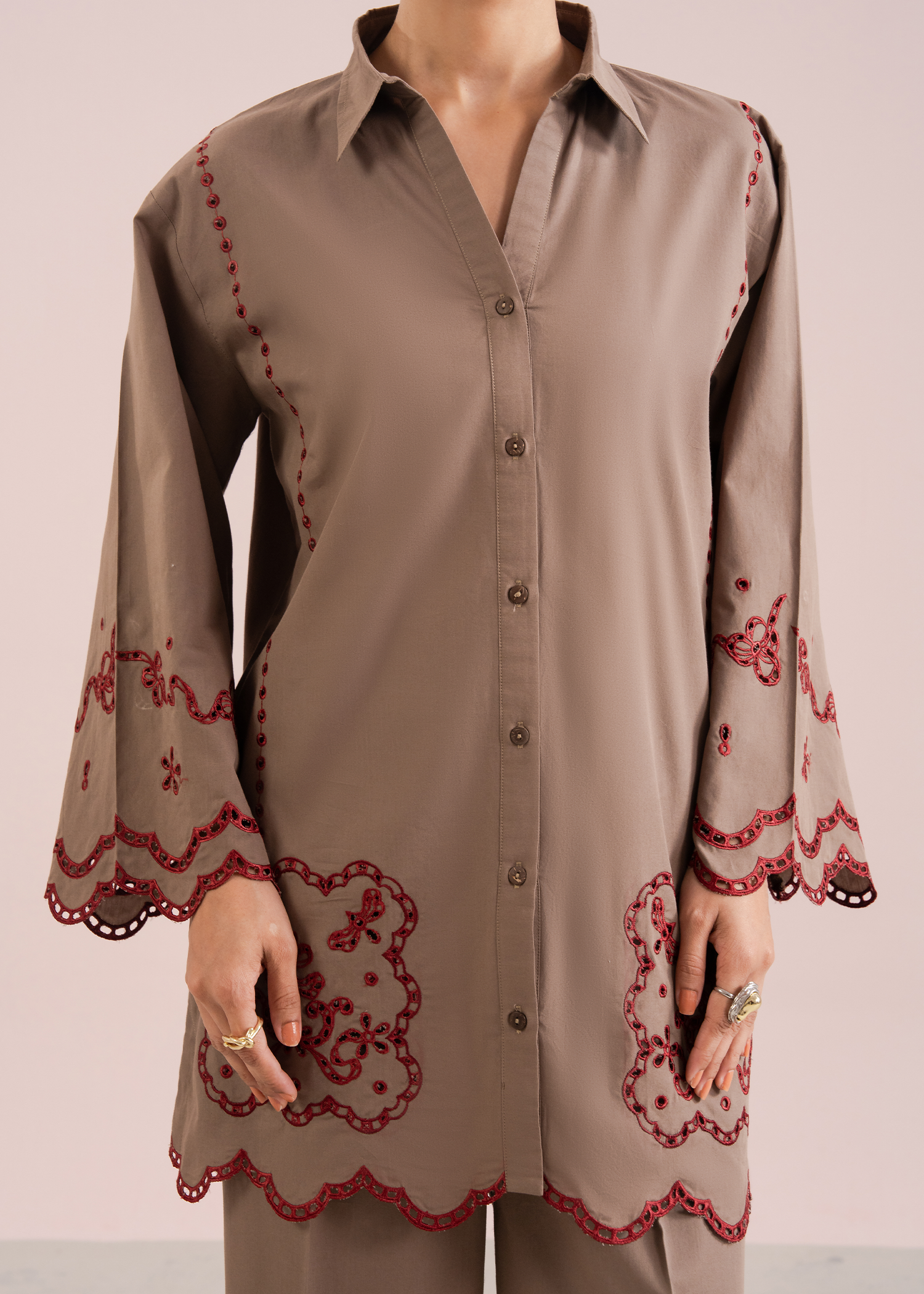 Mocha Embroidered Co-ord
