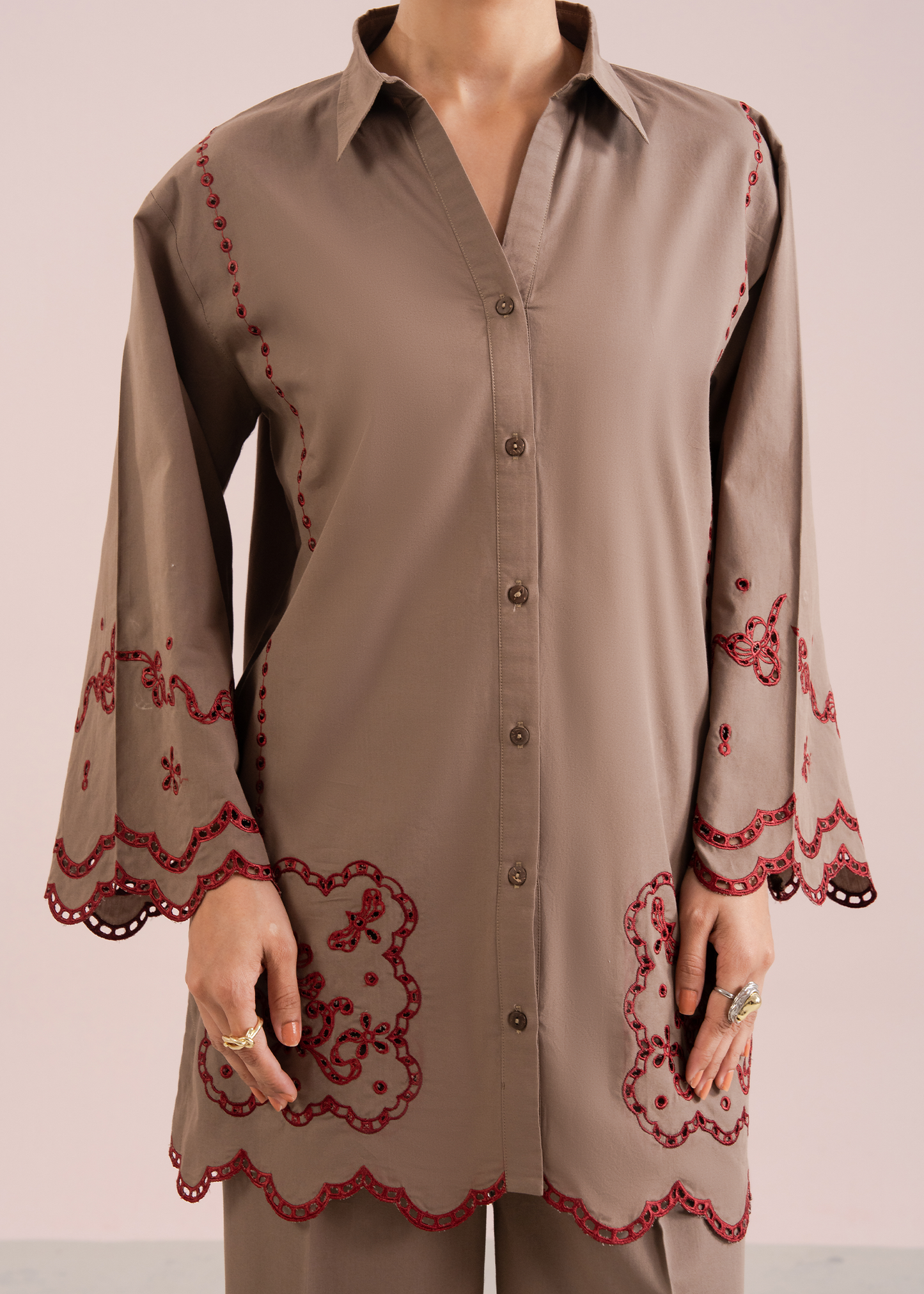 Mocha Embroidered Co-ord