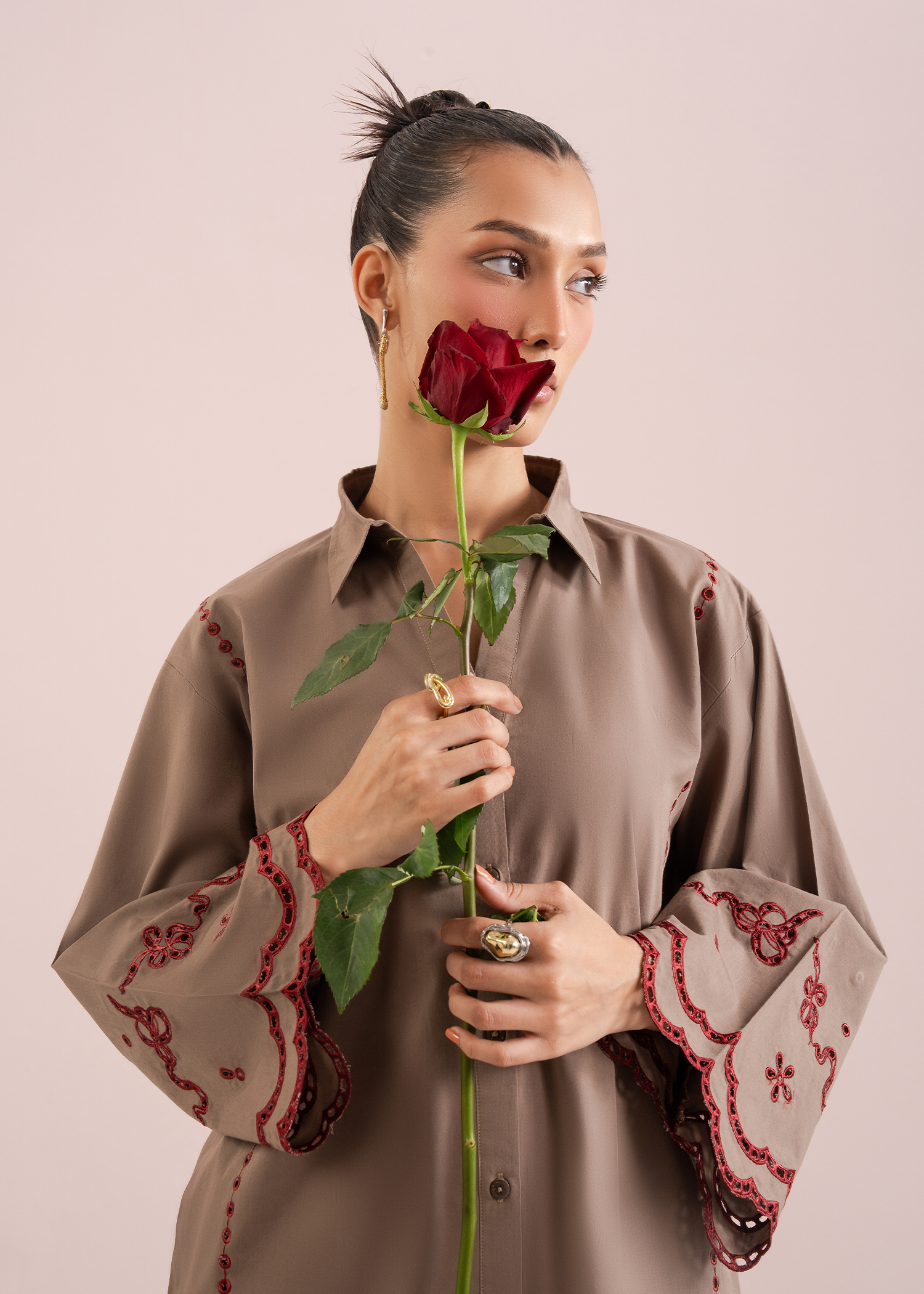 Mocha Embroidered Co-ord
