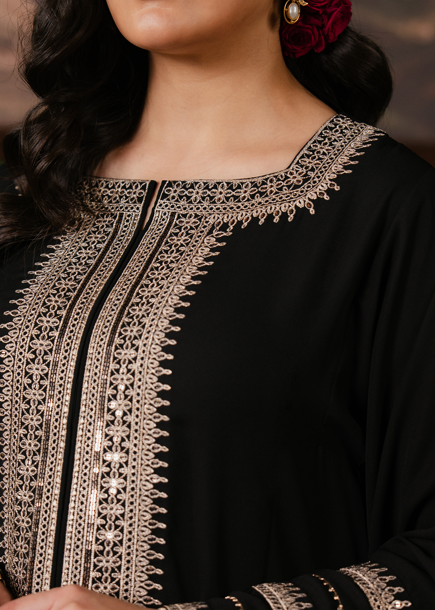 Black Embroidered Suit