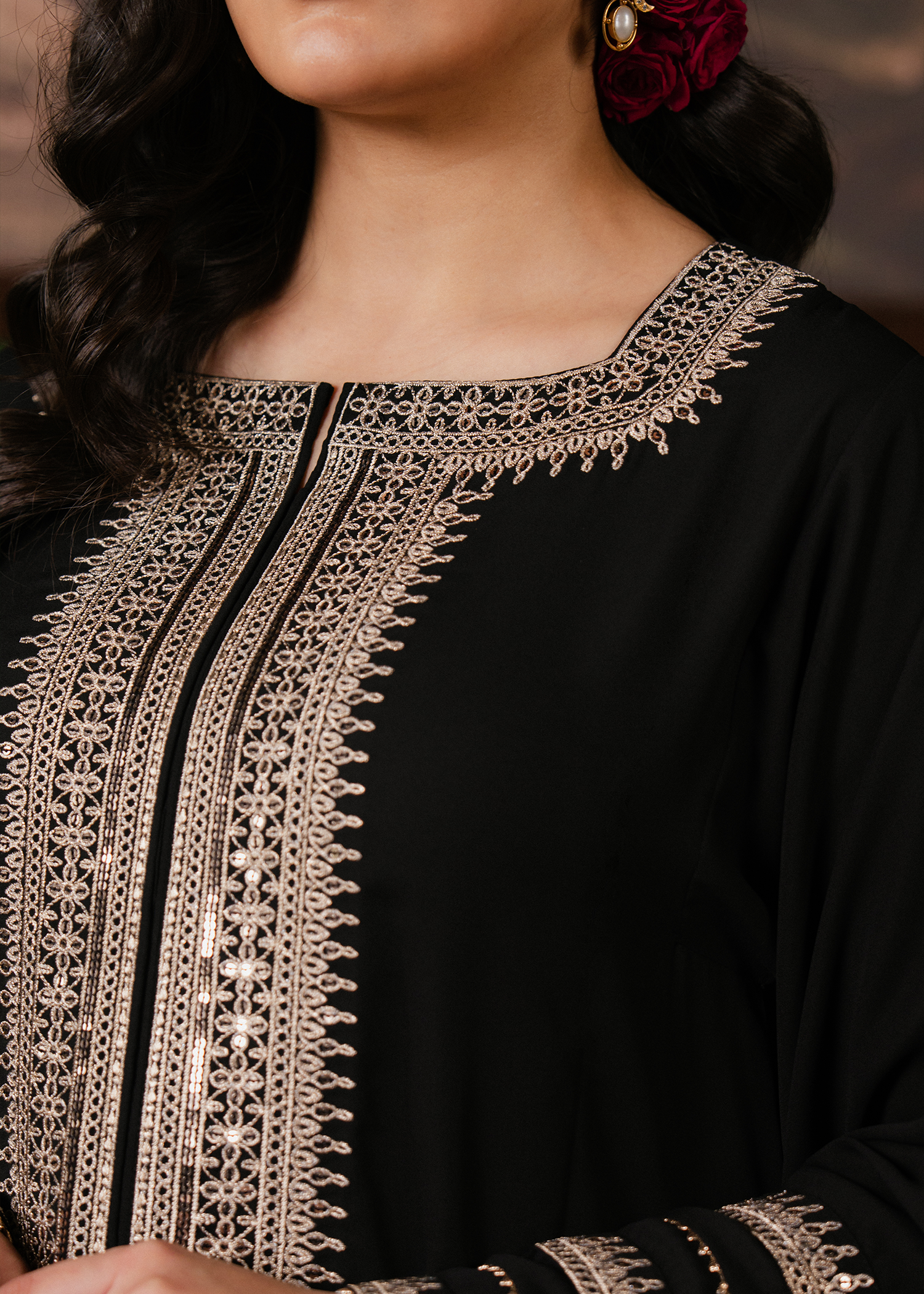 green embroidered suit