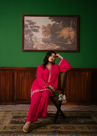 Hot Pink Embroidered Suit