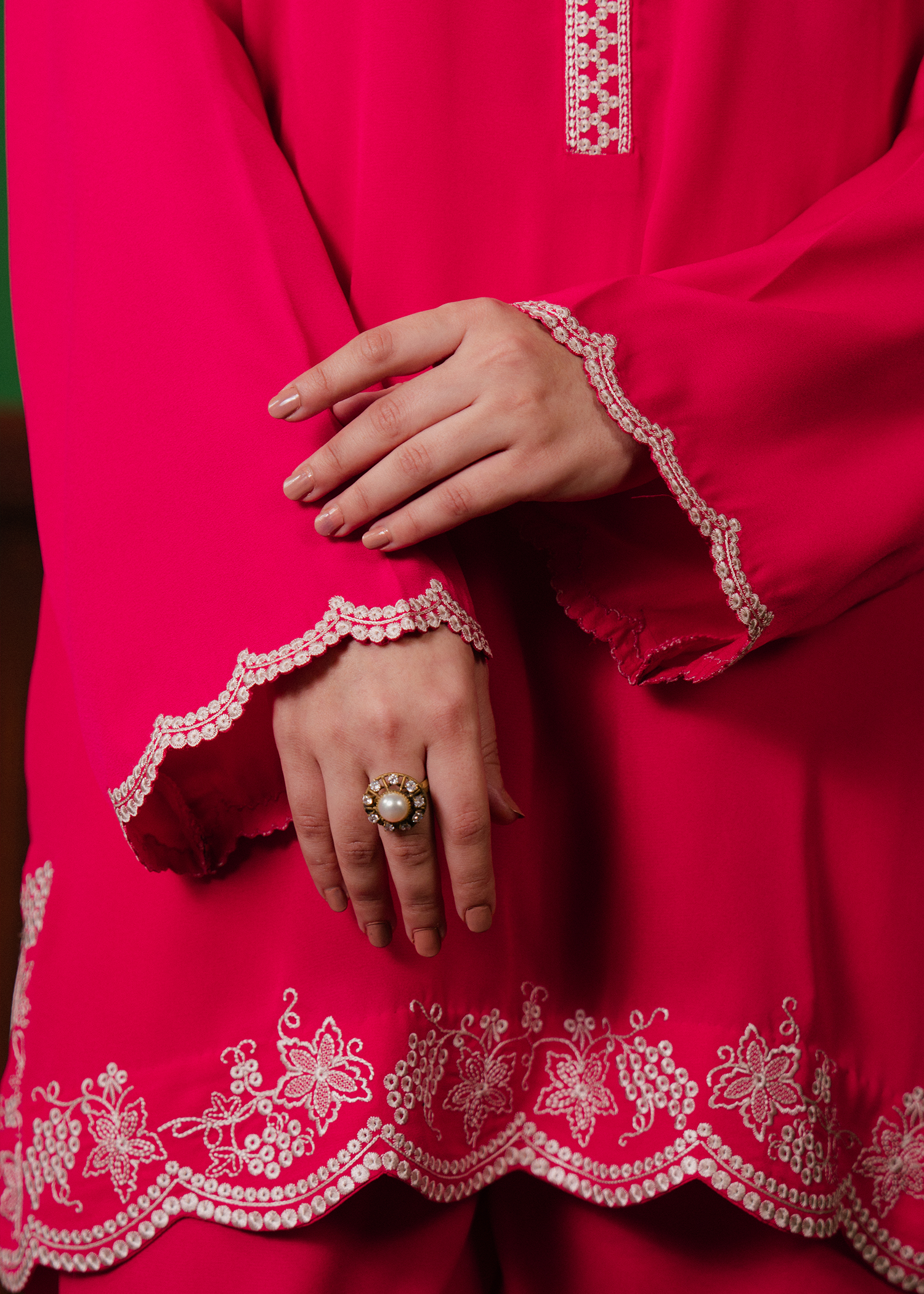 Hot Pink Embroidered Suit