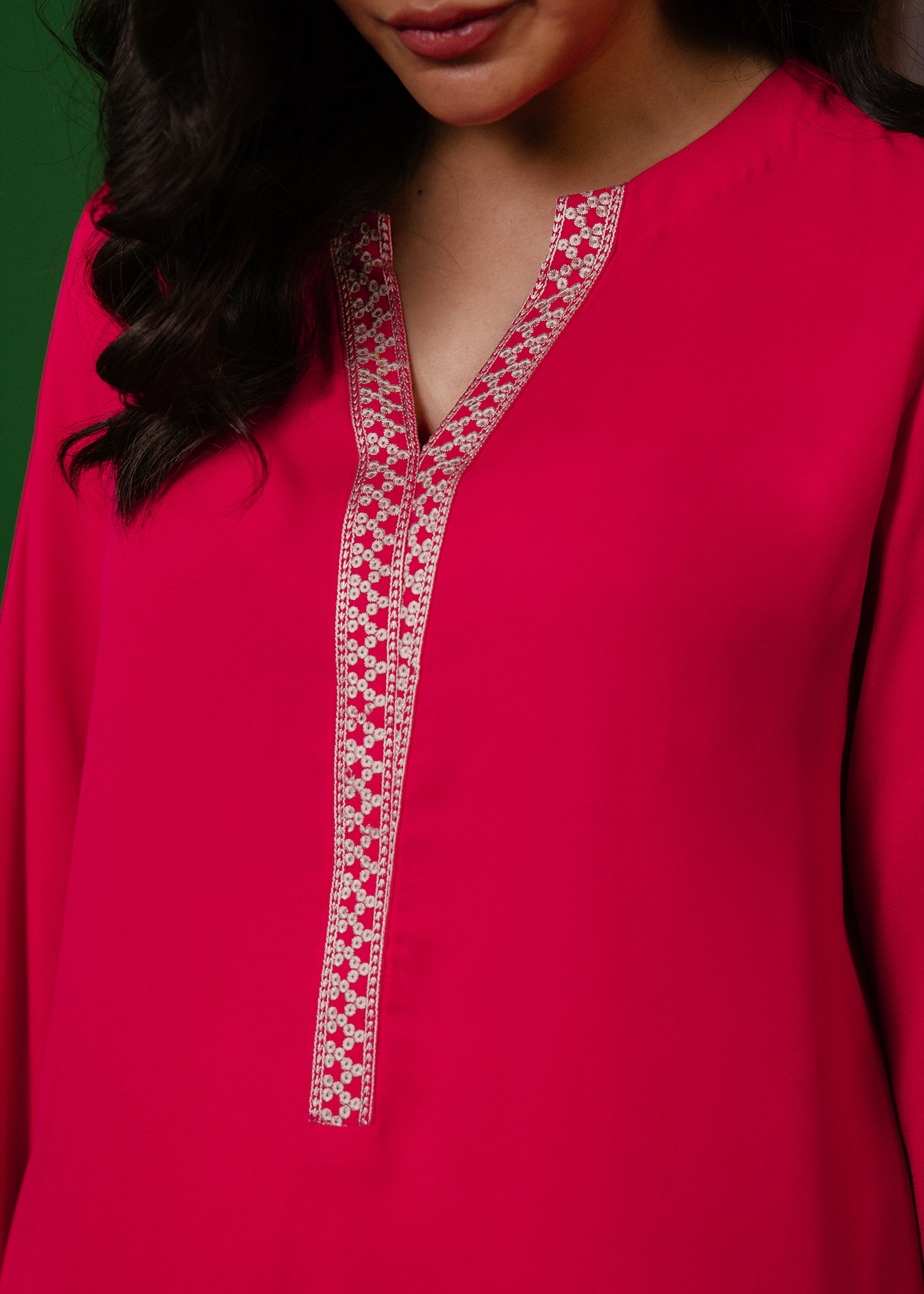 Hot Pink Embroidered Suit