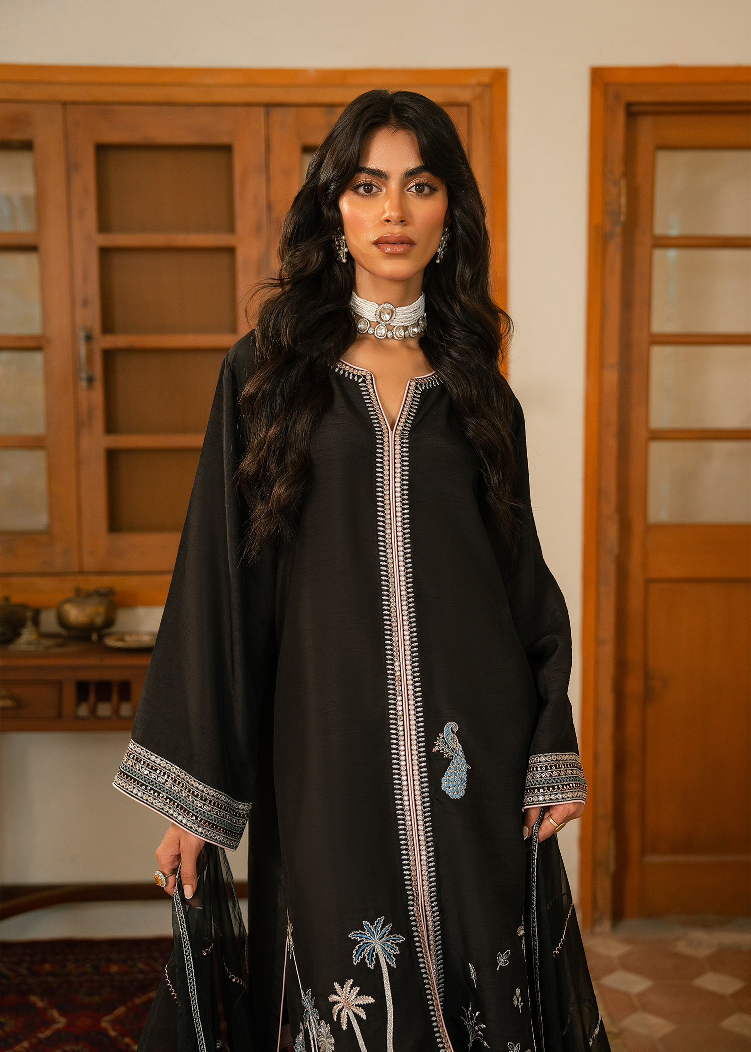 Black Raw Silk Suit