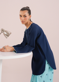 Blue Embroidered Farshi Shalwar Set