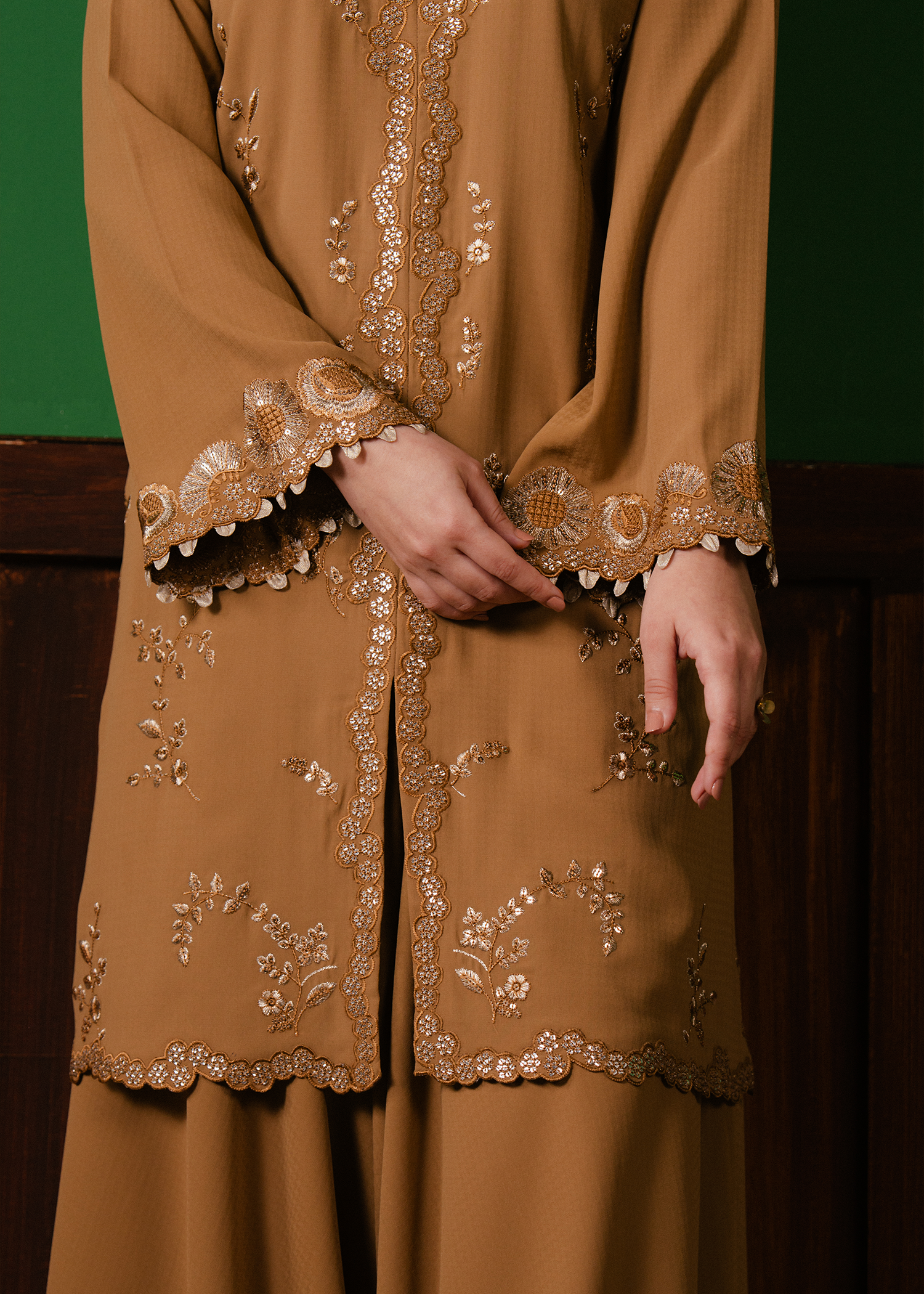 Sepia Embroidered Suit