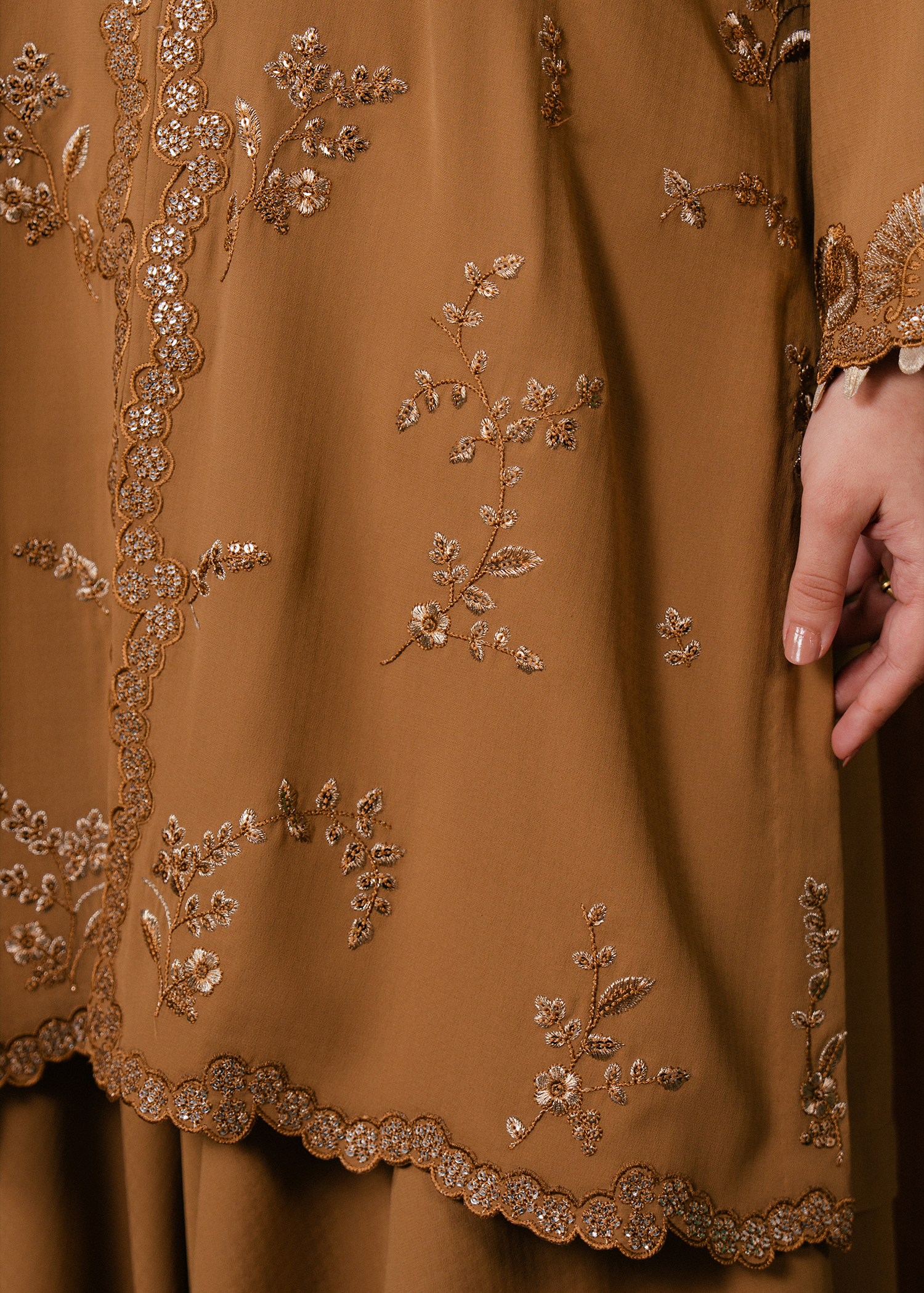 Sepia Embroidered Suit