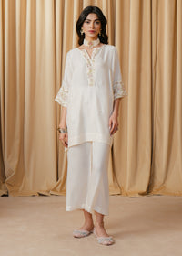 Cream Embroidered Suit