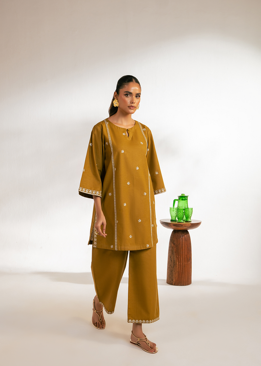 Mehndi Green Embroidered Suit