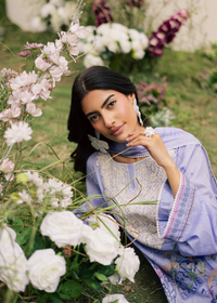 Lavender Printed Embroidered Suit