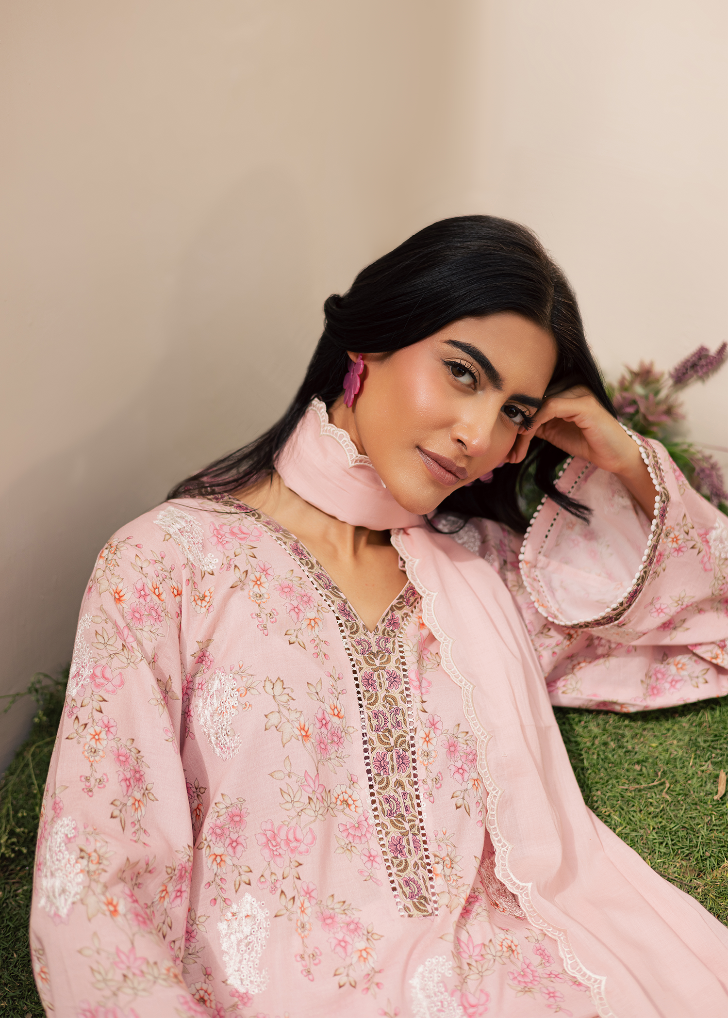 black embroidered suit