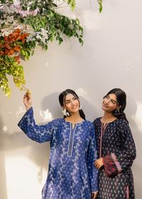 Black Printed Embroidered Suit