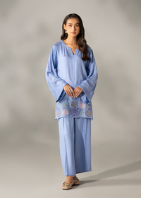 Periwinkle Purple Embroidered Co-ord set