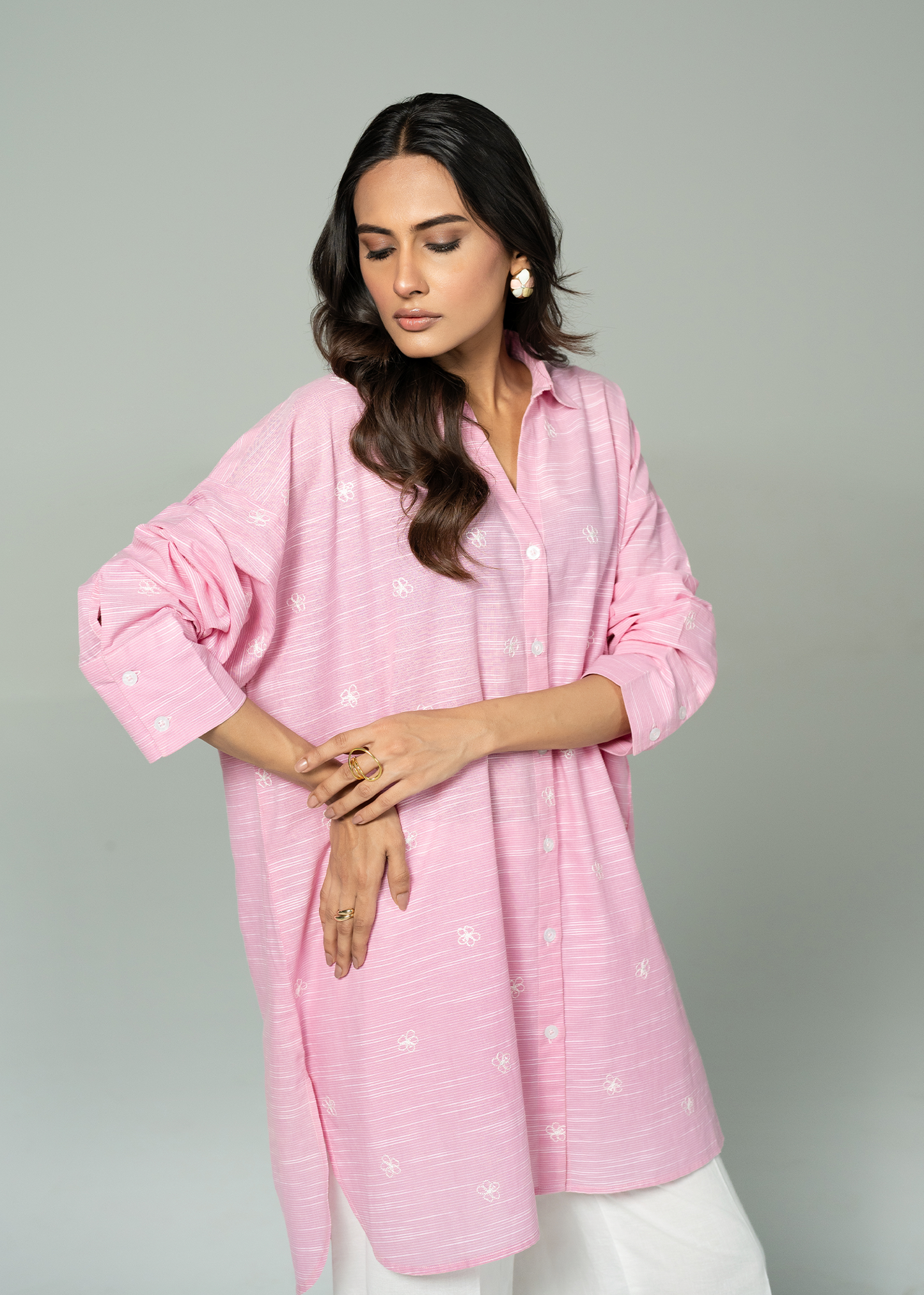 Pink Embroidered Shirt